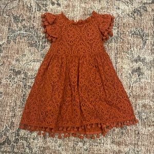 Burnt orange fall baby girl dress